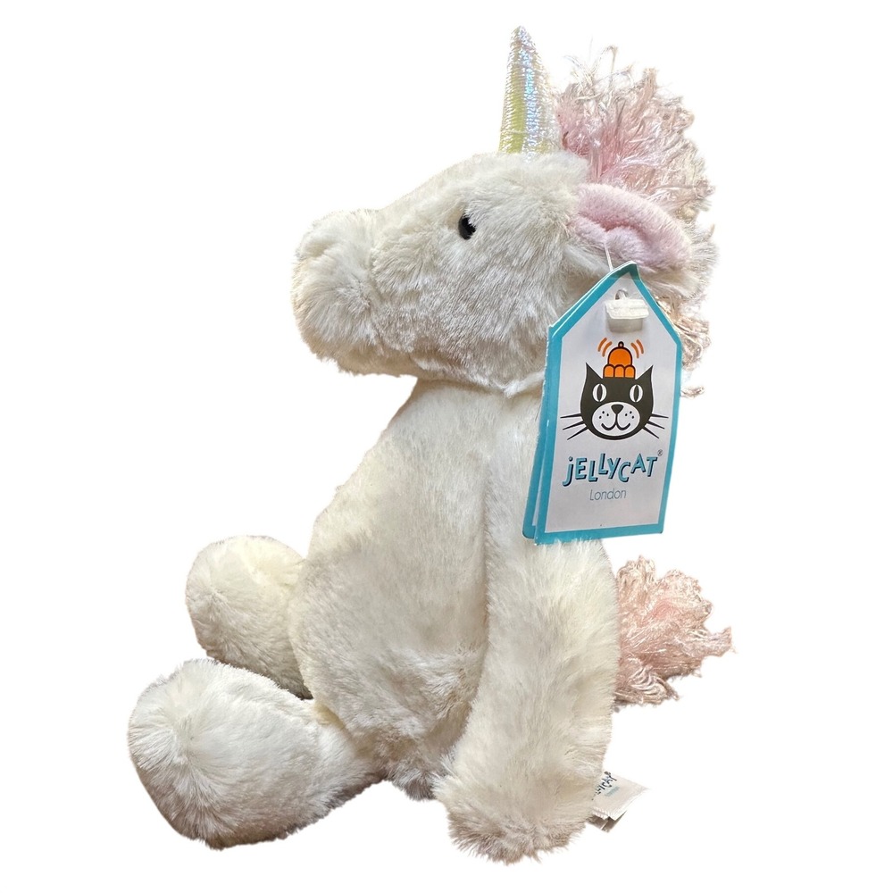 PRISTINE NWT Authentic Jellycat London Small Bashful Unicorn Retired Version
